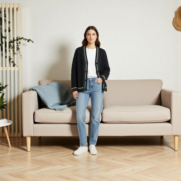 JW Anderson x Uniqlo Cricket Cardigan Sweater Cotton Linen XL Cable Knit - Picture 1 of 9